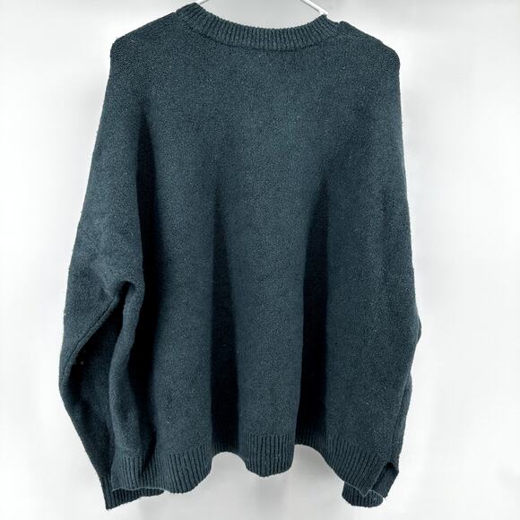 Madewell Embroidered Cross-Stitch Floral Pullover Sweater Oversize Green XXL NWT - Picture 6 of 6